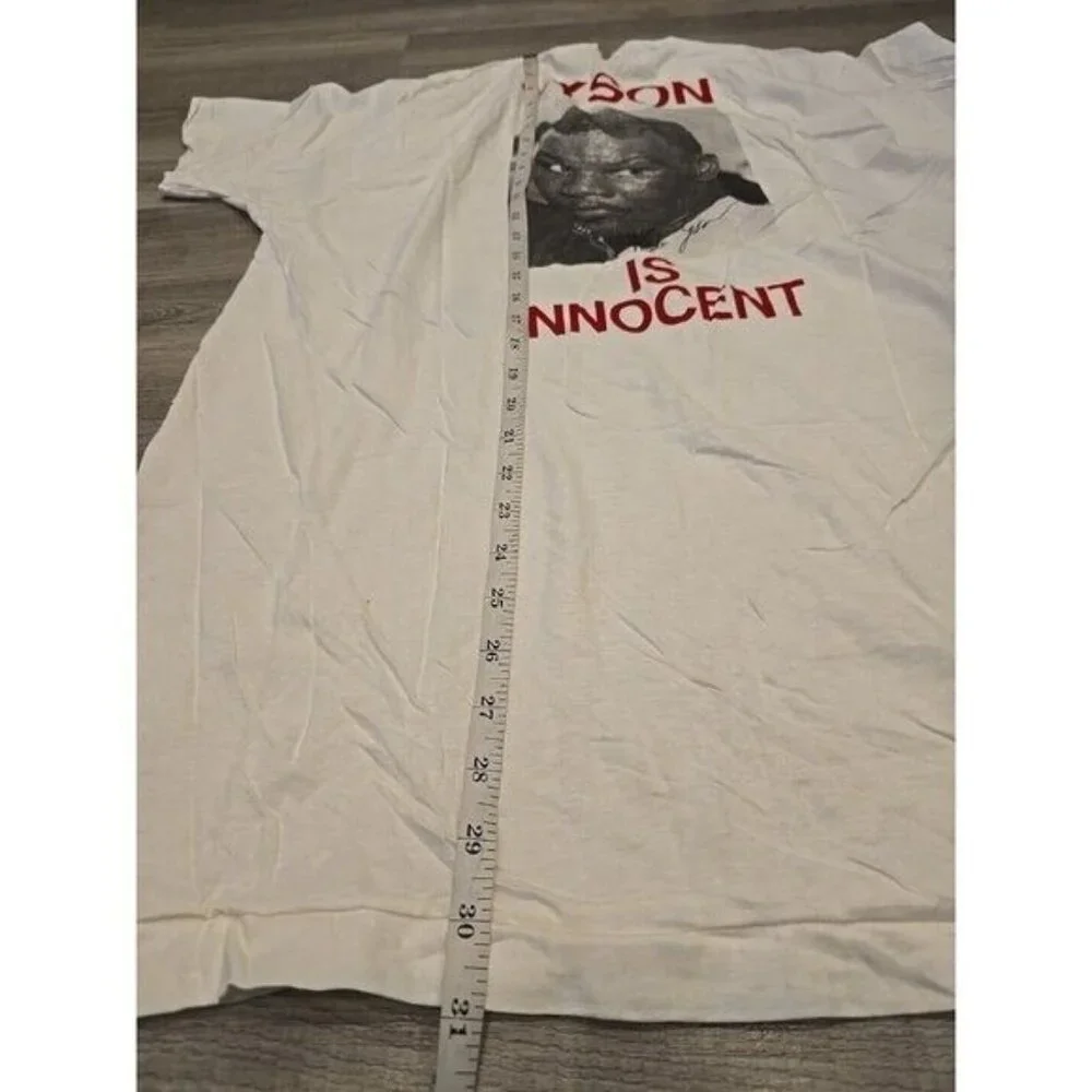 Free Mike Tyson T Shirt Is Innocent USA DeadStock BOXING Single Stitch Vintage - Picture 16 of 16